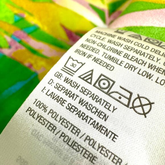 Belle by Kim Gravel Sz Medium Tropical Beach Kimono Style Green Blouse Shirt Top - Picture 7 of 8